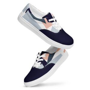 Retro Blocks - Men’s Lace-Up Canvas Shoes